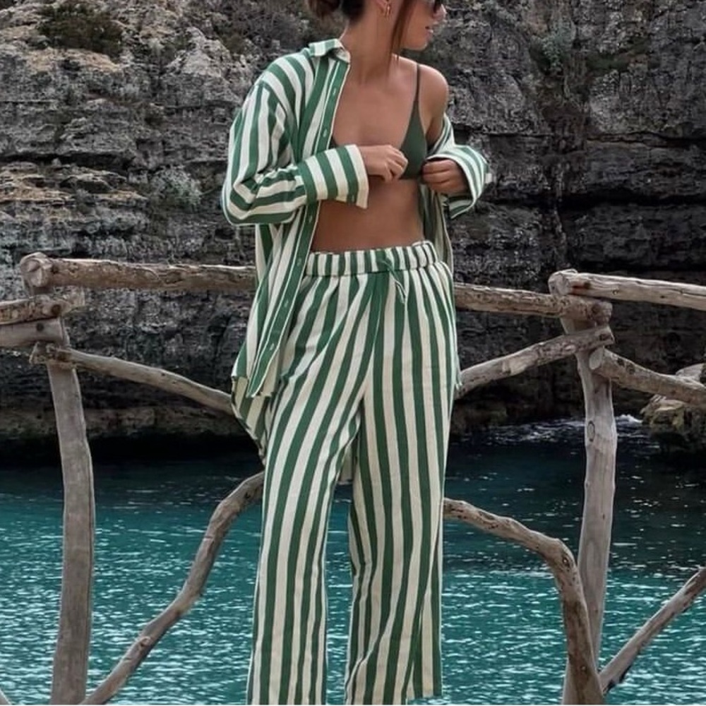 Zulu & Zephyr Green Stripe Pants